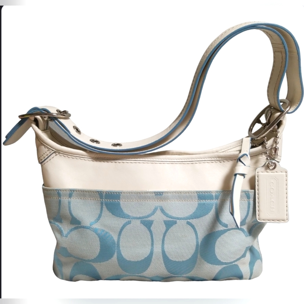 Coach Signature Satin Canvas Shoulder Bag M0871-F13359